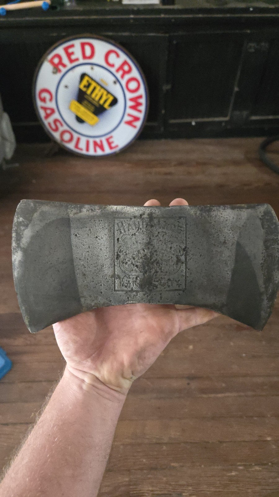 VTG J.f. Richards Pioneer 1857 Double Bit AXE HEAD EMBOSSED KANSAS CITY VTG J.f. Richards Pioneer 1857 Double Bit AXE HEAD EMBOSSED KANSAS CITY