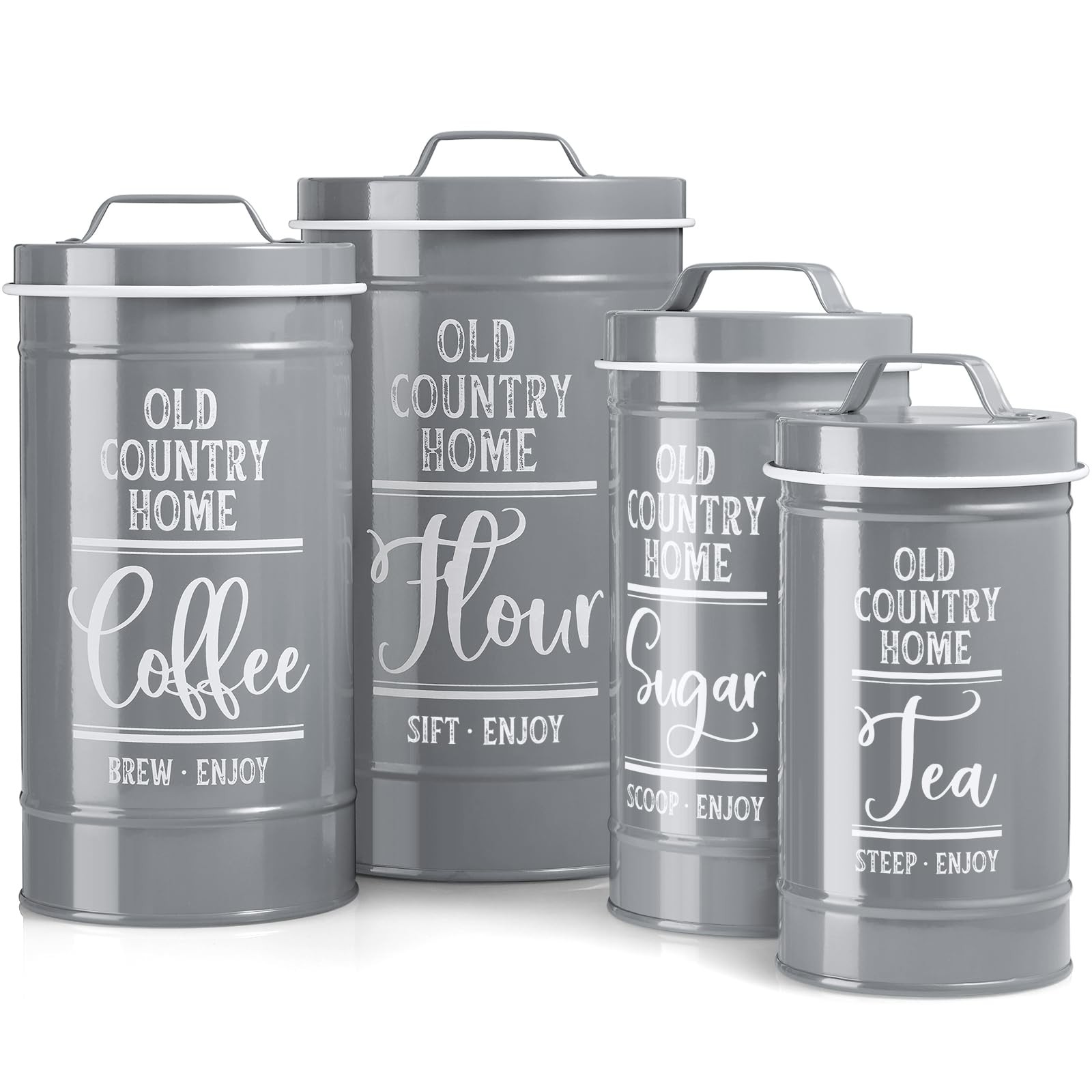 DAYYET Gray Canisters Sets for the Kitchen, Airtight Kitchen DAYYET Gray Canisters Sets for the Kitchen, Airtight Kitchen
