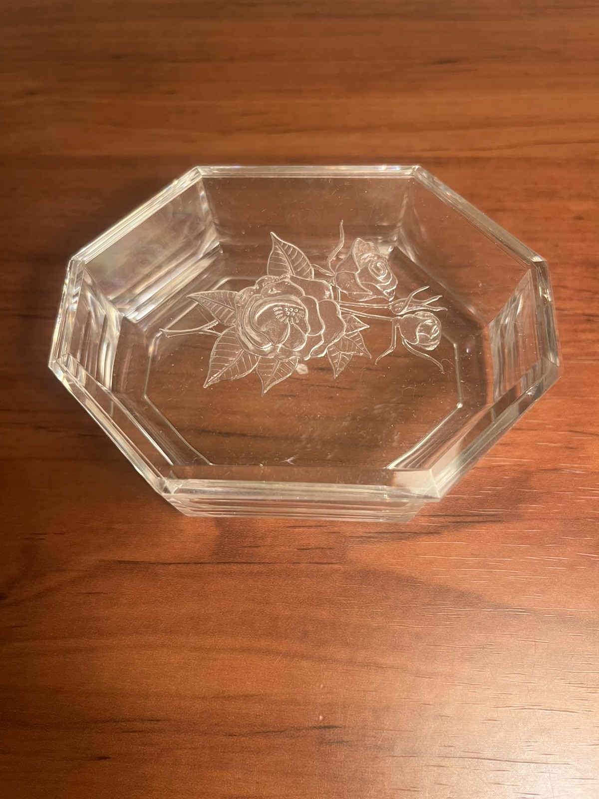 Crystalex Vintage Clear Acrylic Keepsake Box Rare 