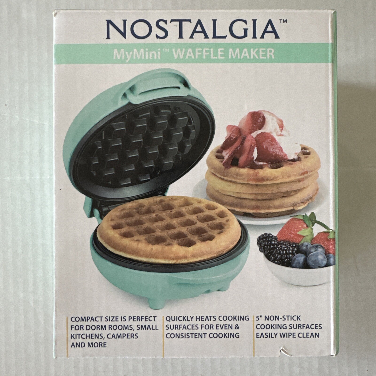 Nostalgia My Mini Waffle Maker Teal Kitchen 5\