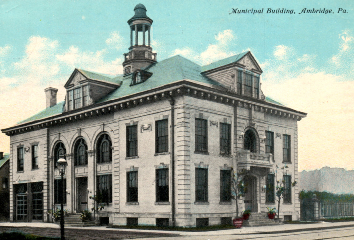 Ambridge PA Municipal Building 1911 Postcard Ambridge PA Municipal Building 1911 Postcard