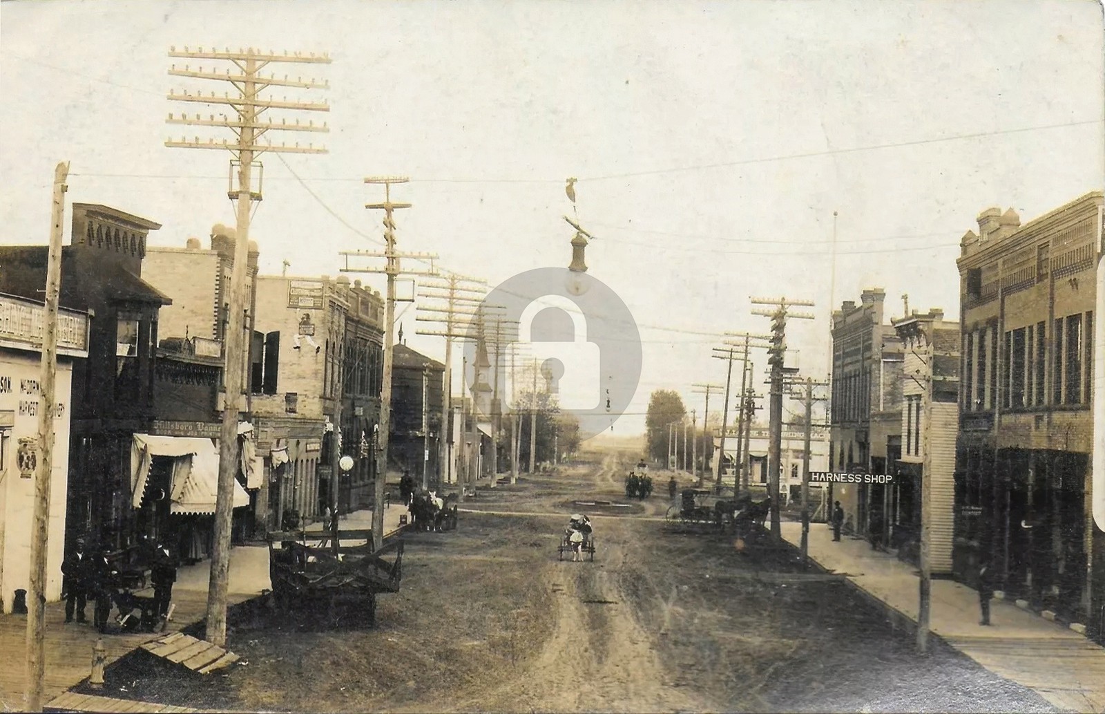 Street Scene in Hillsboro ND North Dakota August 1909 RPPC Photo Postcard COPY Street Scene in Hillsboro ND North Dakota August 1909 RPPC Photo Postcard COPY