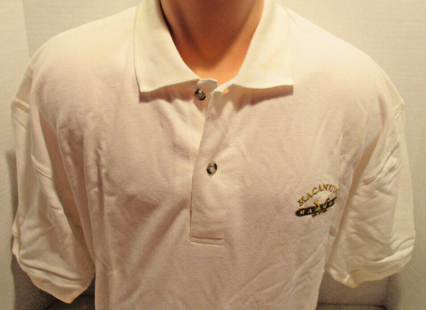 Vintage Macanudo XL White Polo Shirt with Embroidered Logo (NEW and UNUSED) Vintage Macanudo XL White Polo Shirt with Embroidered Logo (NEW and UNUSED)