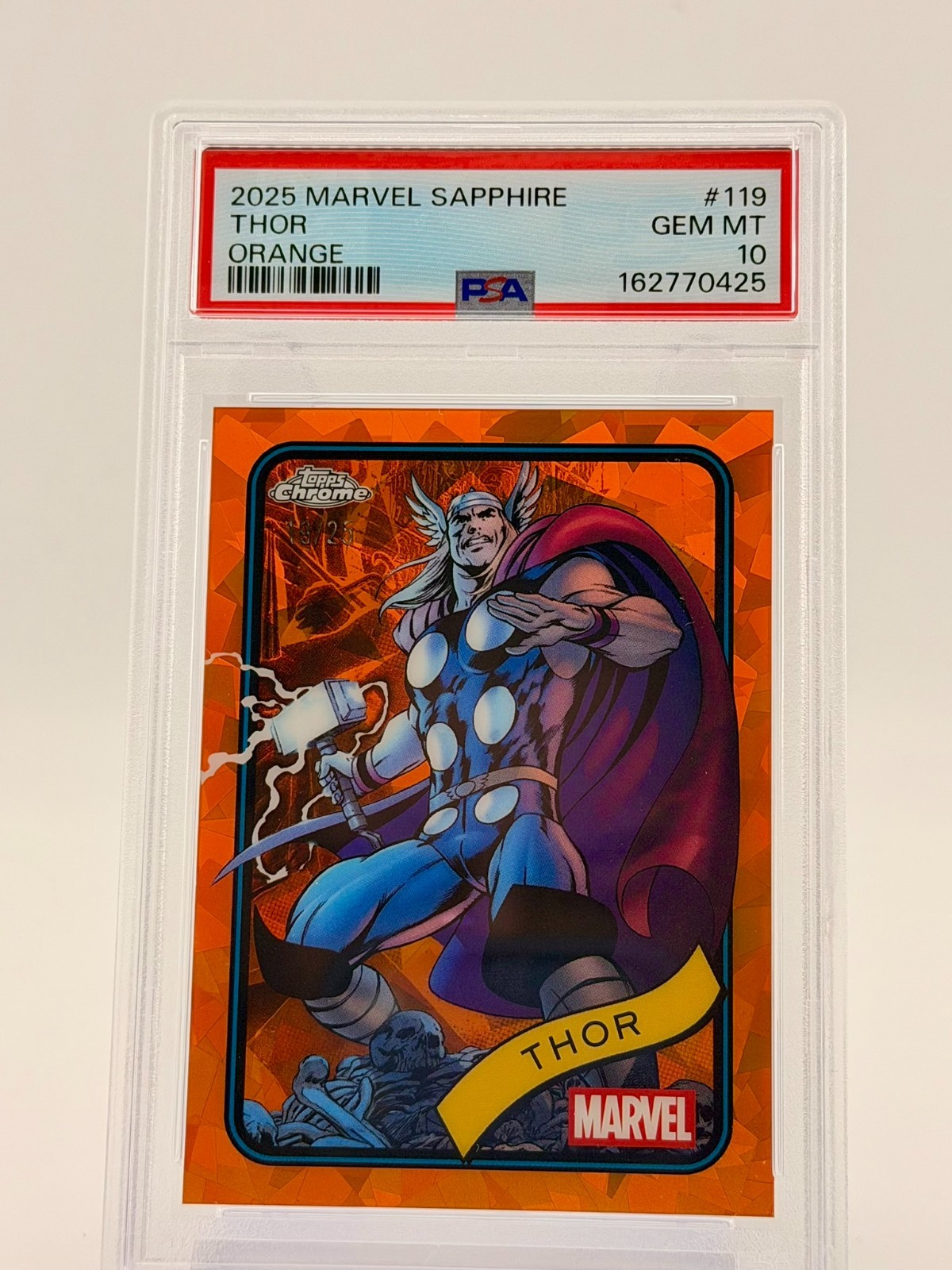 2025 Topps Marvel Sapphire #119 Thor Orange /25 PSA 10 2025 Topps Marvel Sapphire #119 Thor Orange /25 PSA 10