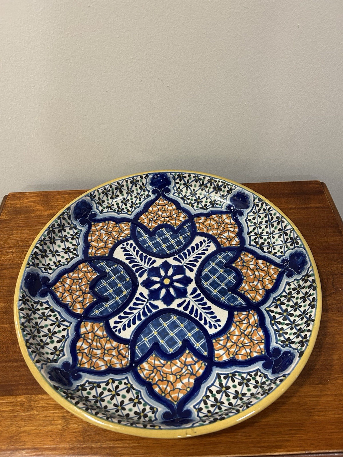 Large Vtg Uriarte Talavera Puebla Mexico 14.5 Large Vtg Uriarte Talavera Puebla Mexico 14.5