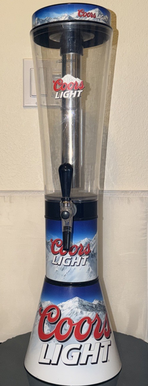 Rare2012 COORS LIGHT 100 oz Table Top Draft Beer 28”Tower Dispenser W Ice Tube Rare2012 COORS LIGHT 100 oz Table Top Draft Beer 28”Tower Dispenser W Ice Tube