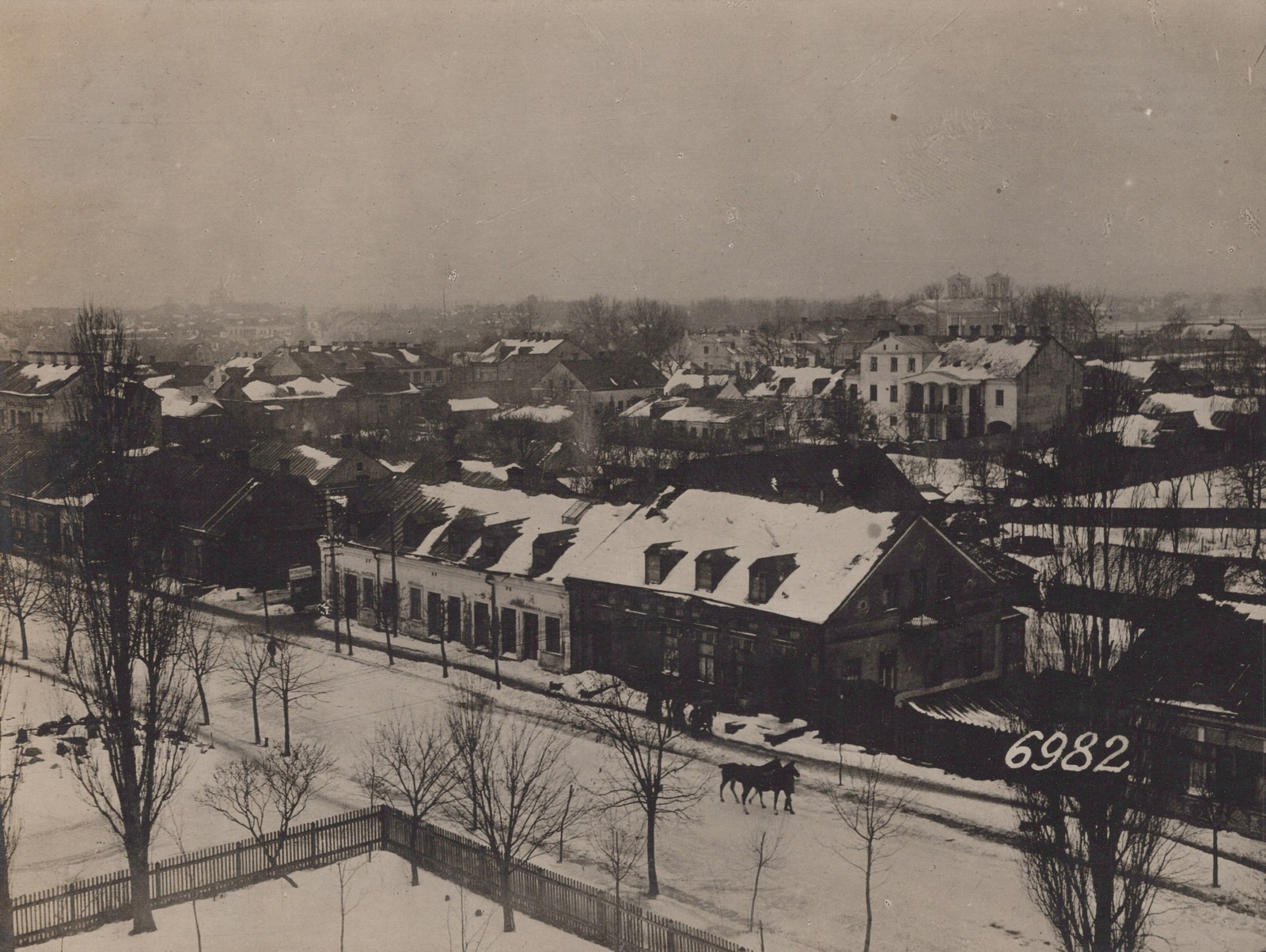 WW1 Brest-Litovsk Belarus winter town street scene 1917 - Original Press Photo