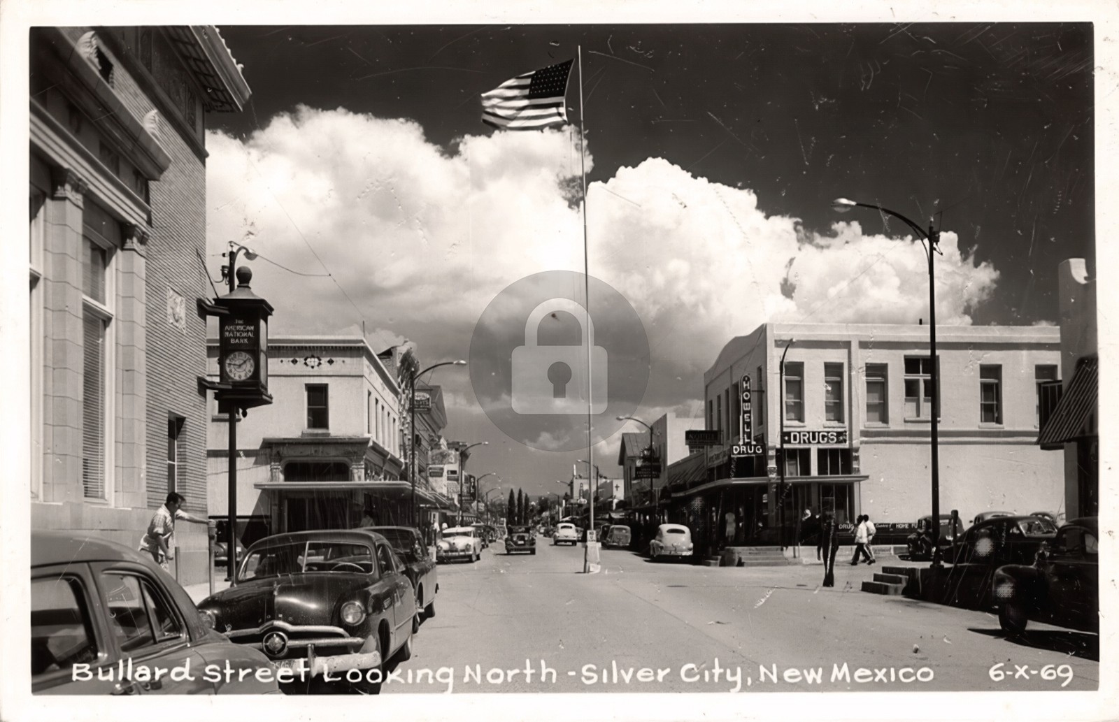 Silver City NM New Mexico Bullard St Old Cars Cline c1940 RPPC Postcard COPY