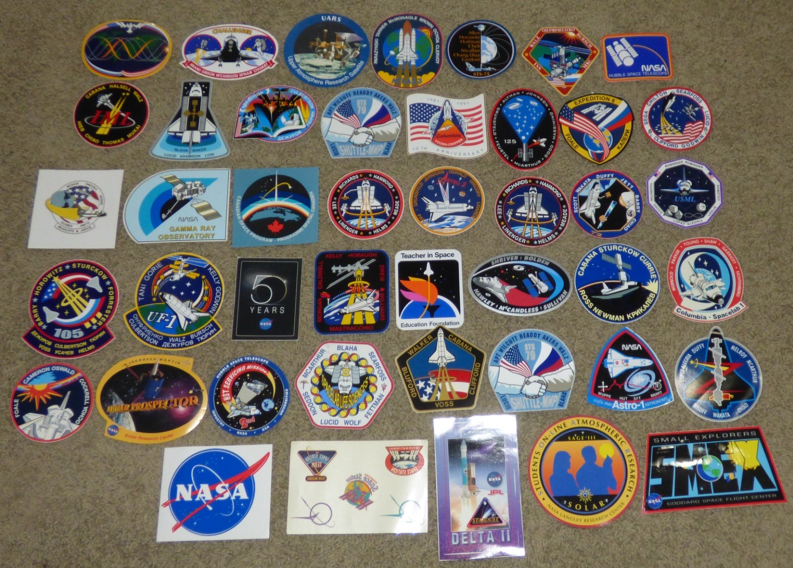 Lot of 44 Vintage NASA Decals Stickers Space Missions USA