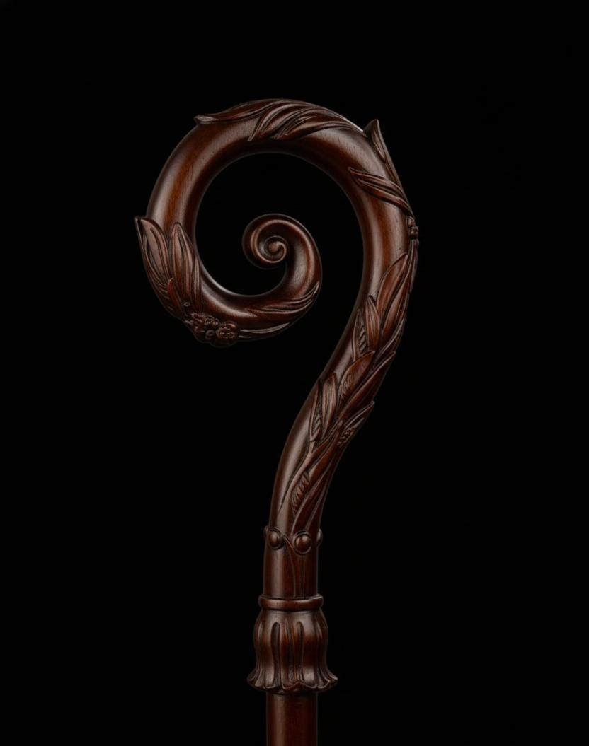 Wood CROZIER Polish Staff Crosier Bishop Quality Craftsmanship, 72