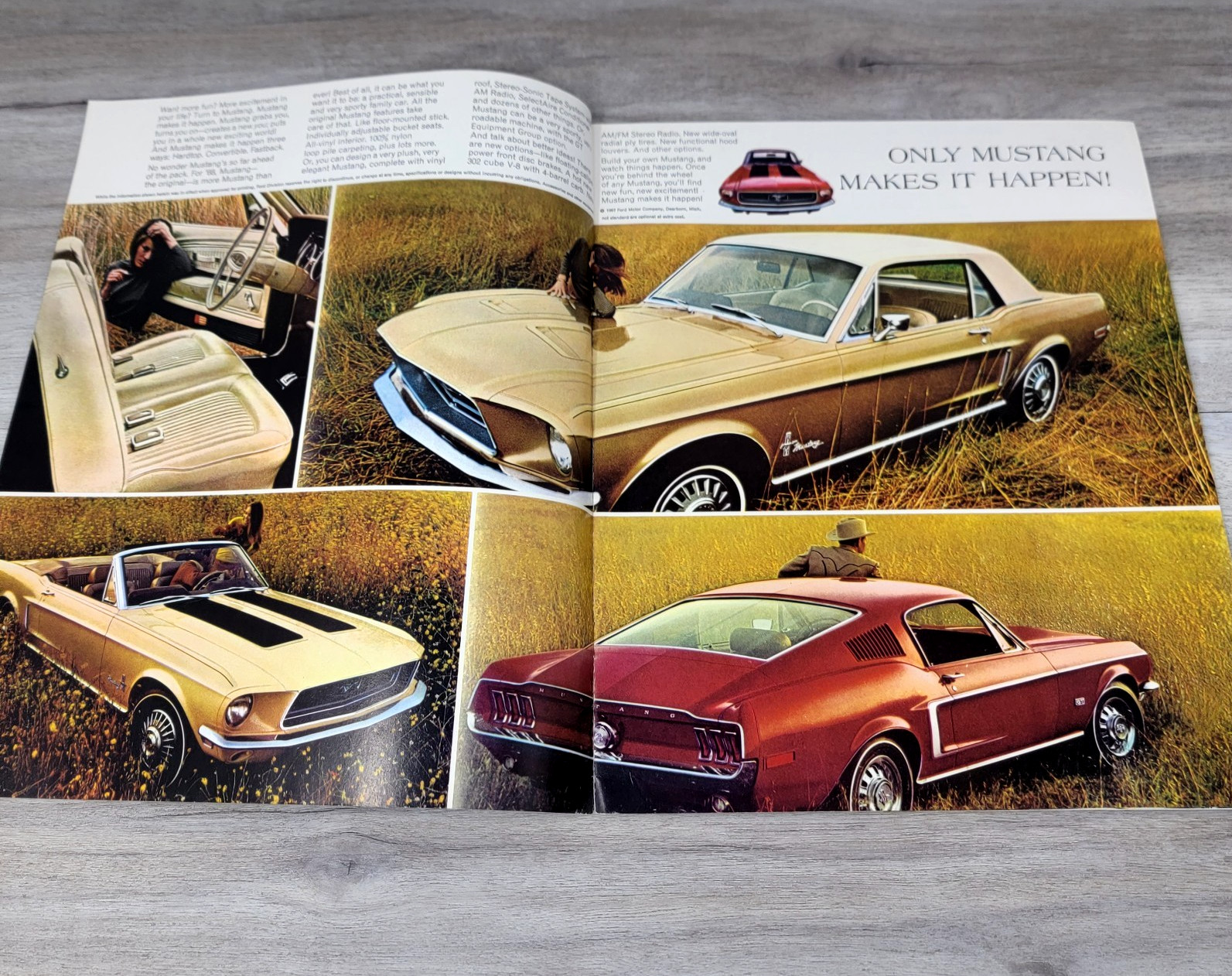 Vintage 1968 Ford Mustang GT Dealer Sales Brochure 68 Fastback Hardtop