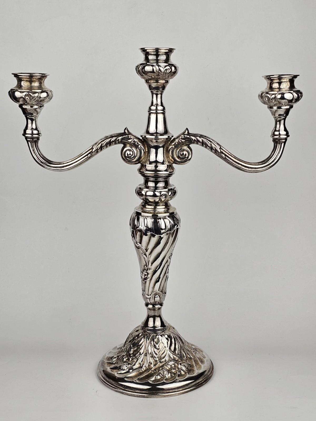 Vintage Ornate Scroll Rococo Revival Candelabra Candle Holder Silver Plated Vintage Ornate Scroll Rococo Revival Candelabra Candle Holder Silver Plated