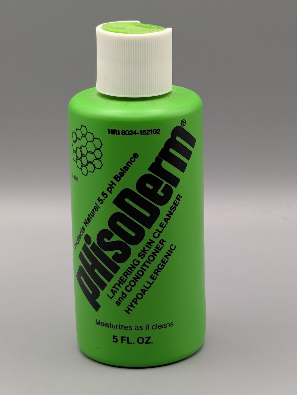 Vintage Phisoderm Green Bottle 5 Oz Winthrop Retro Bathroom Decor Film Prop NOS