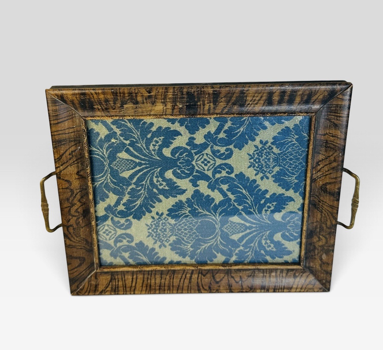 Antique Wood Serving Tray Brass Handles Pasadena Huntington Hotel Possible