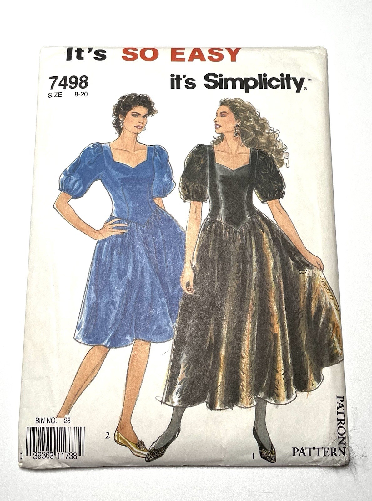 Vtg 1991 Simplicity 7498 Misses Evening Dress Sz 8-20 Uncut