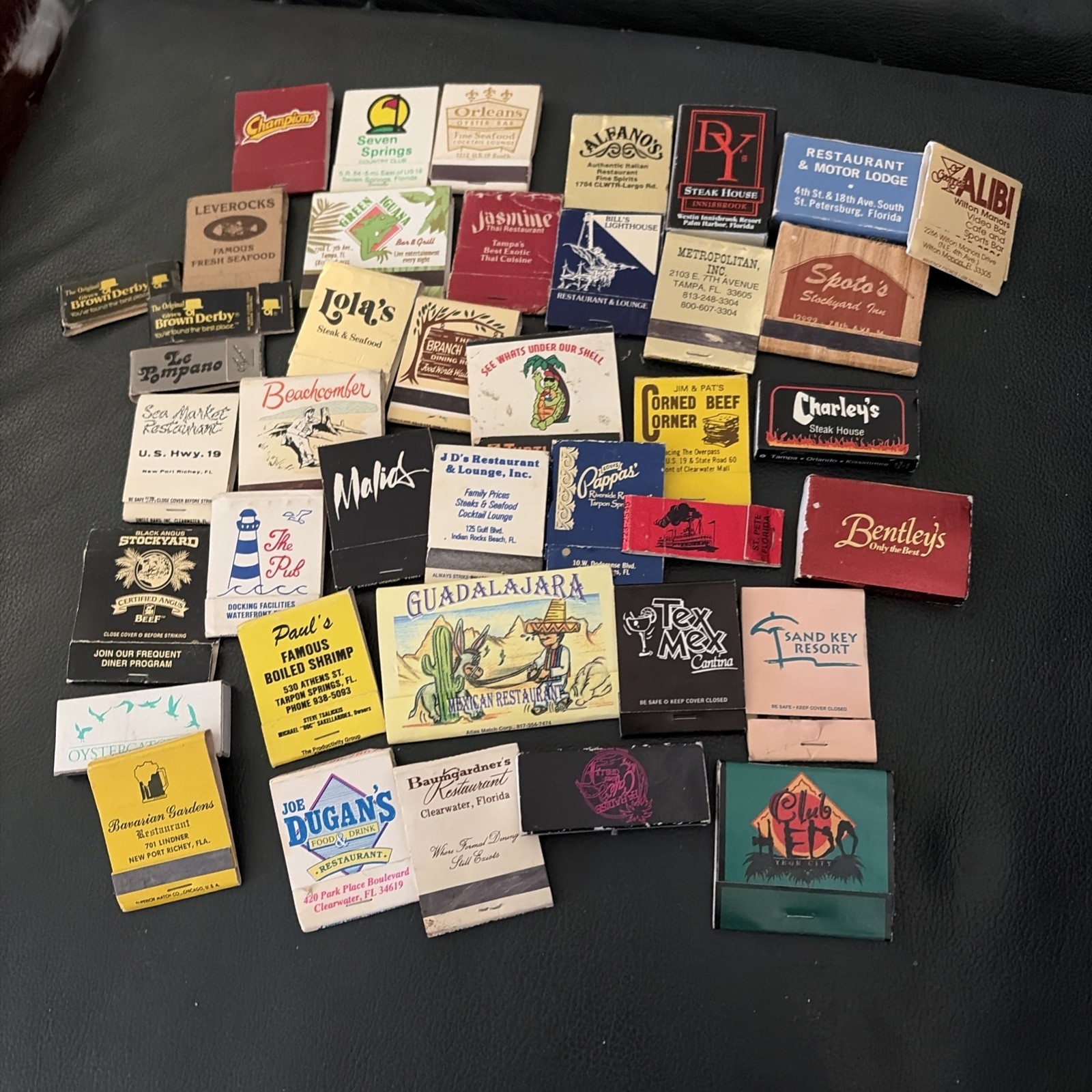 39) Vintage FL ST. PETE, TAMPA, CLEARWATER , TARPON Matchbooks 
