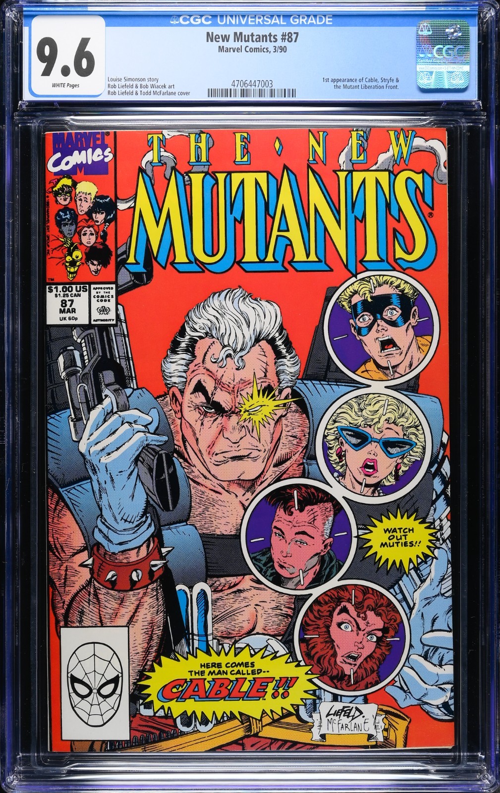 NEW MUTANTS #87 CGC 9.6 1ST CABLE KEY🗝️ WHITE PAGES