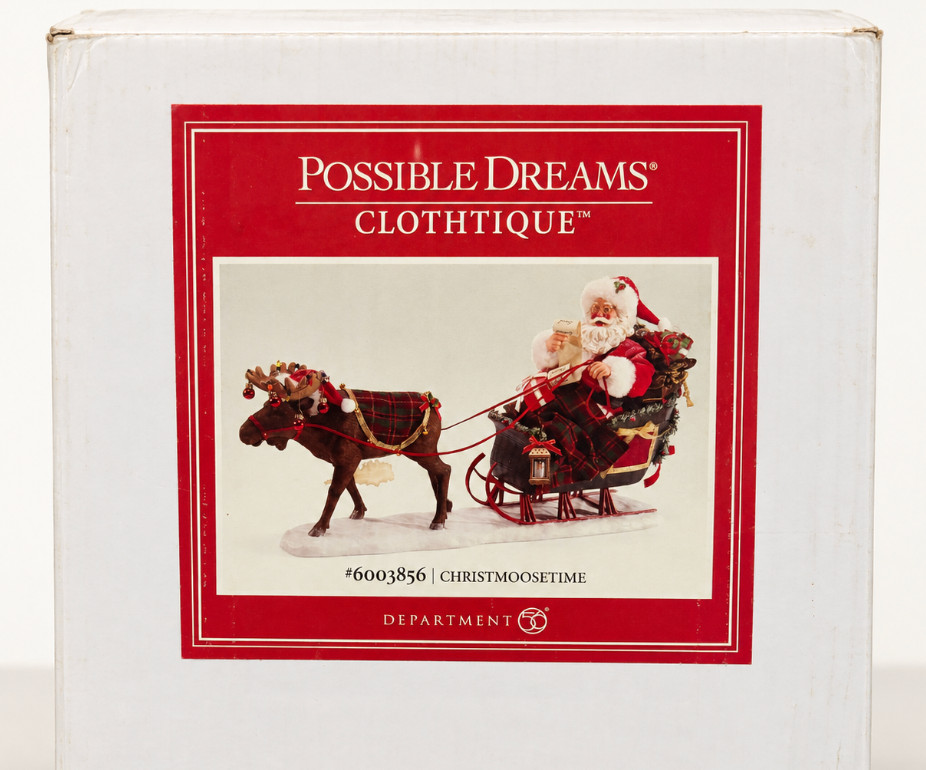 Dept 56 Possible Dreams ChristMoosetime Santa Moose Sleigh 6003856 New Open Box Dept 56 Possible Dreams ChristMoosetime Santa Moose Sleigh 6003856 New Open Box