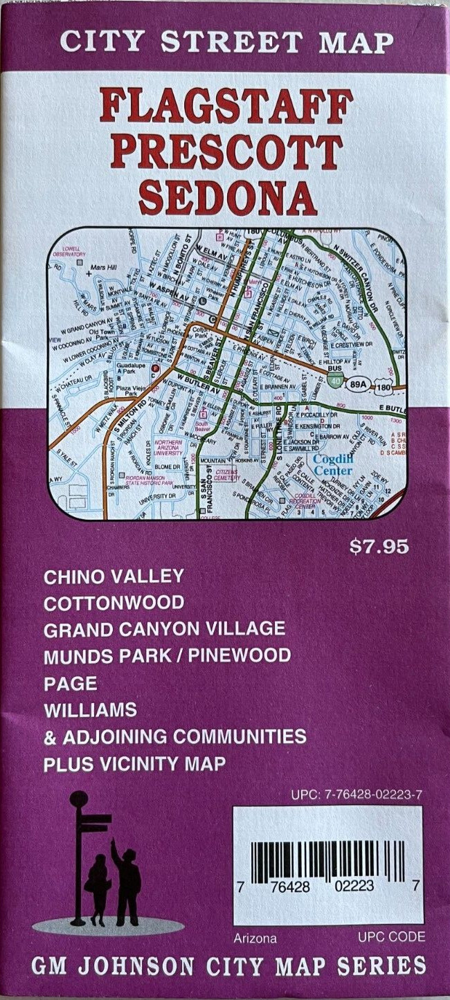 FLAGSTAFF/PRESCOTT/SEDONA/GRAND CANYON Arizona  STREET ROAD MAP   AAA/GMJ  2023