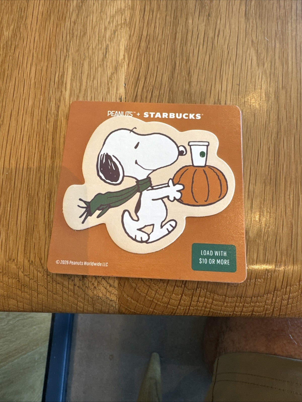 New Starbucks x Peanuts Snoopy Pumpkin $0 Balance gift card Unused 