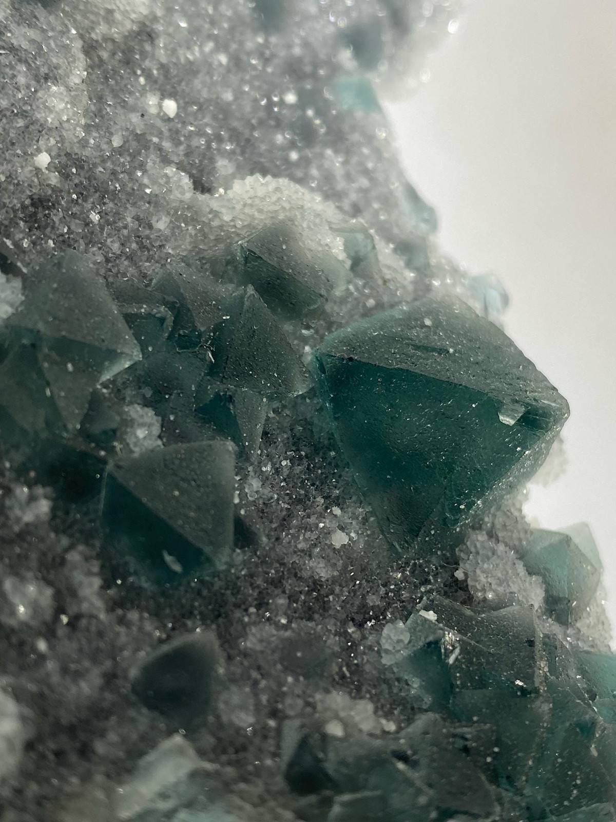 Octahedral Fluorite and Calcite on Super Sparkly Matrix See Video Octahedral Fluorite and Calcite on Super Sparkly Matrix See Video