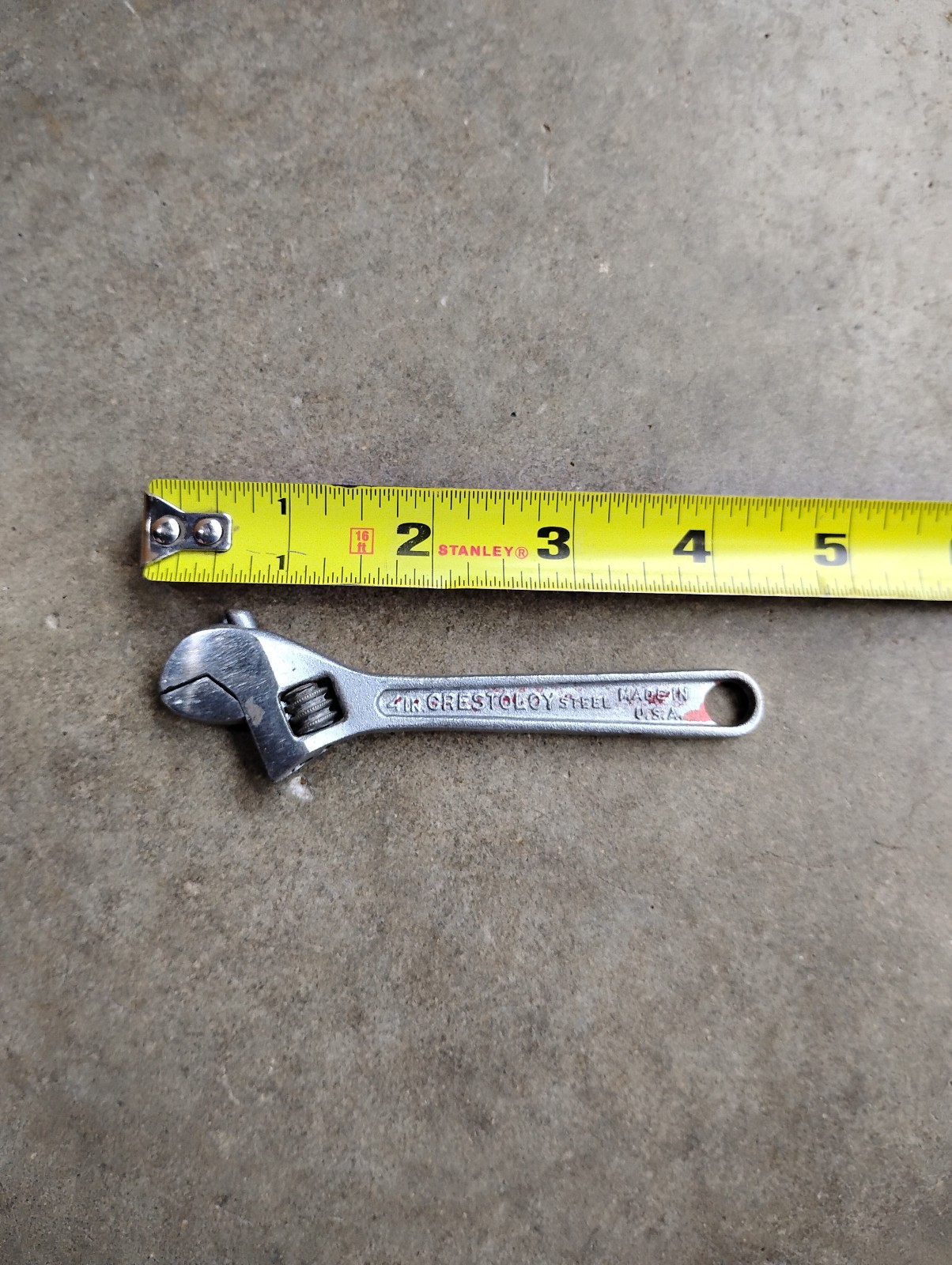 Vintage Crescent 4” Adjustable Wrench Crestoloy Jamestown NY USA