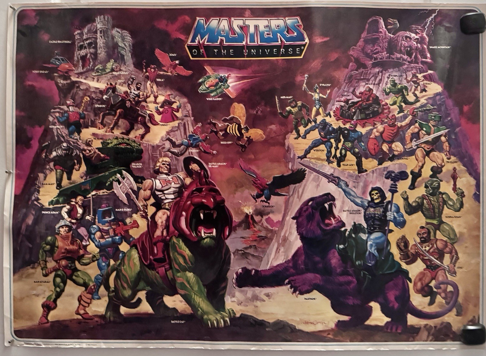 Vintage 1984 Masters of the Universe MOTU Poster William George Mattel 32x23