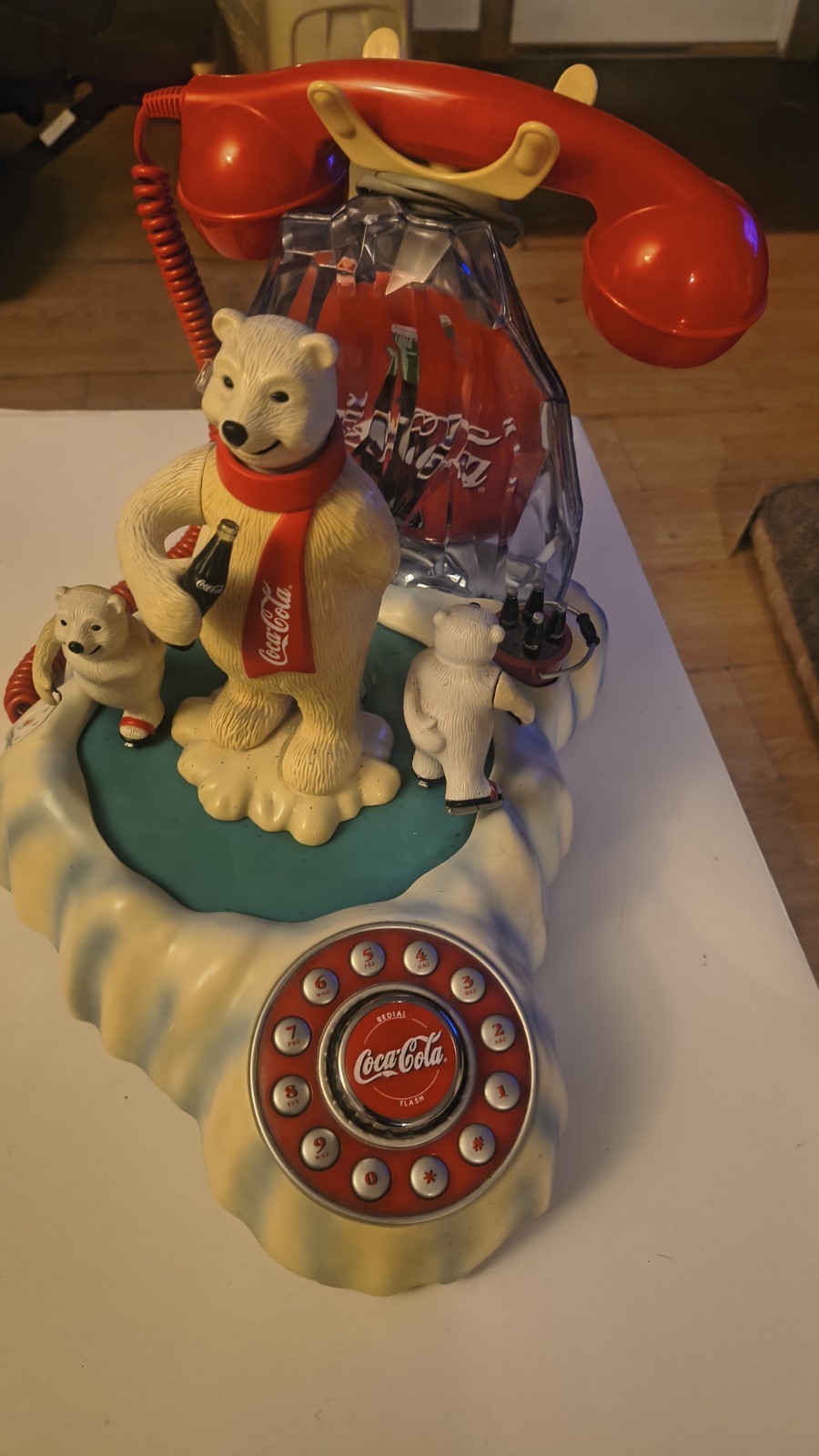 Vintage Coca Cola Polar Bear Phone Novelty Landline Dialup Telephone Animated Vintage Coca Cola Polar Bear Phone Novelty Landline Dialup Telephone Animated