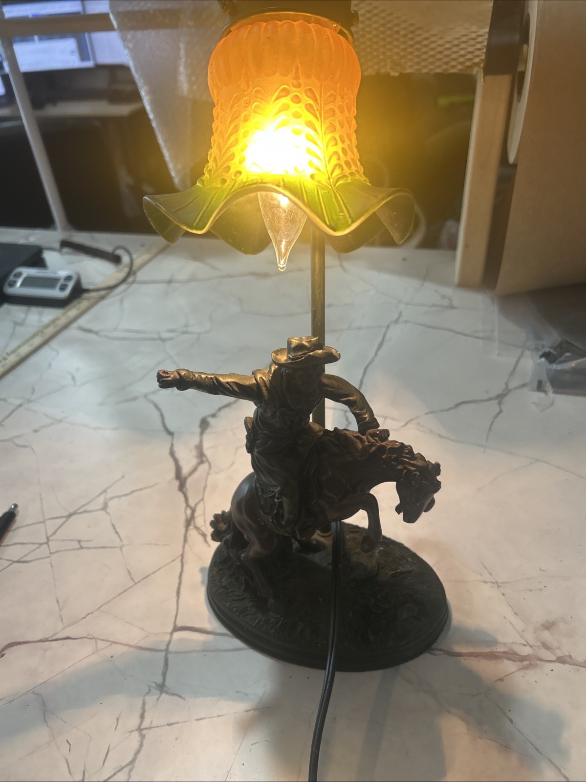 Vintage Rodeo Cowboy Lamp