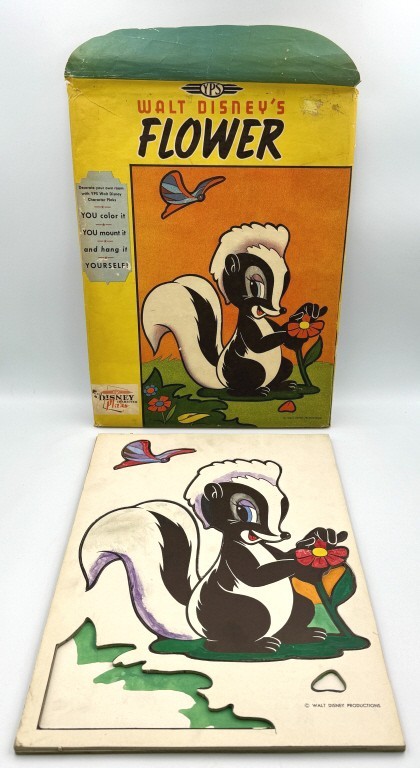 Vintage 1940s Walt Disney “Flower” Character Plak – Sealed Wall Plaque