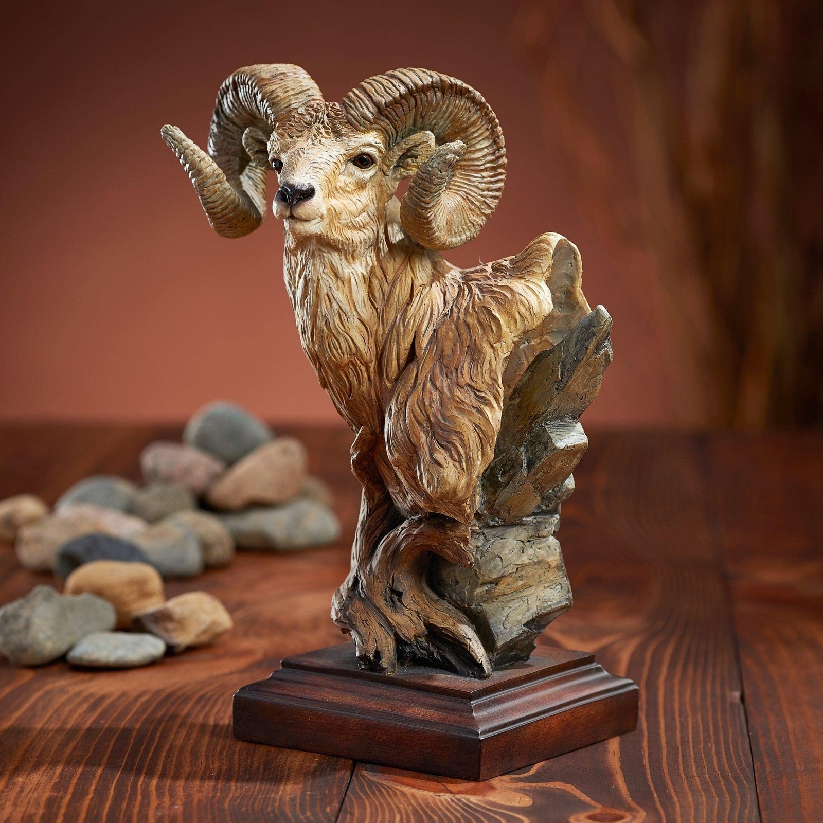 Wild Wings Level Headed - Ram Sculpture by Greg Peltzer, Painted Wild Wings Level Headed - Ram Sculpture by Greg Peltzer, Painted