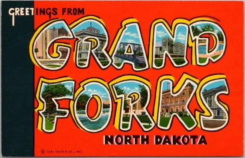 a544 Grand Forks, North Dakota Vintage Travel Postcard Refrigerator Magnet 4X6