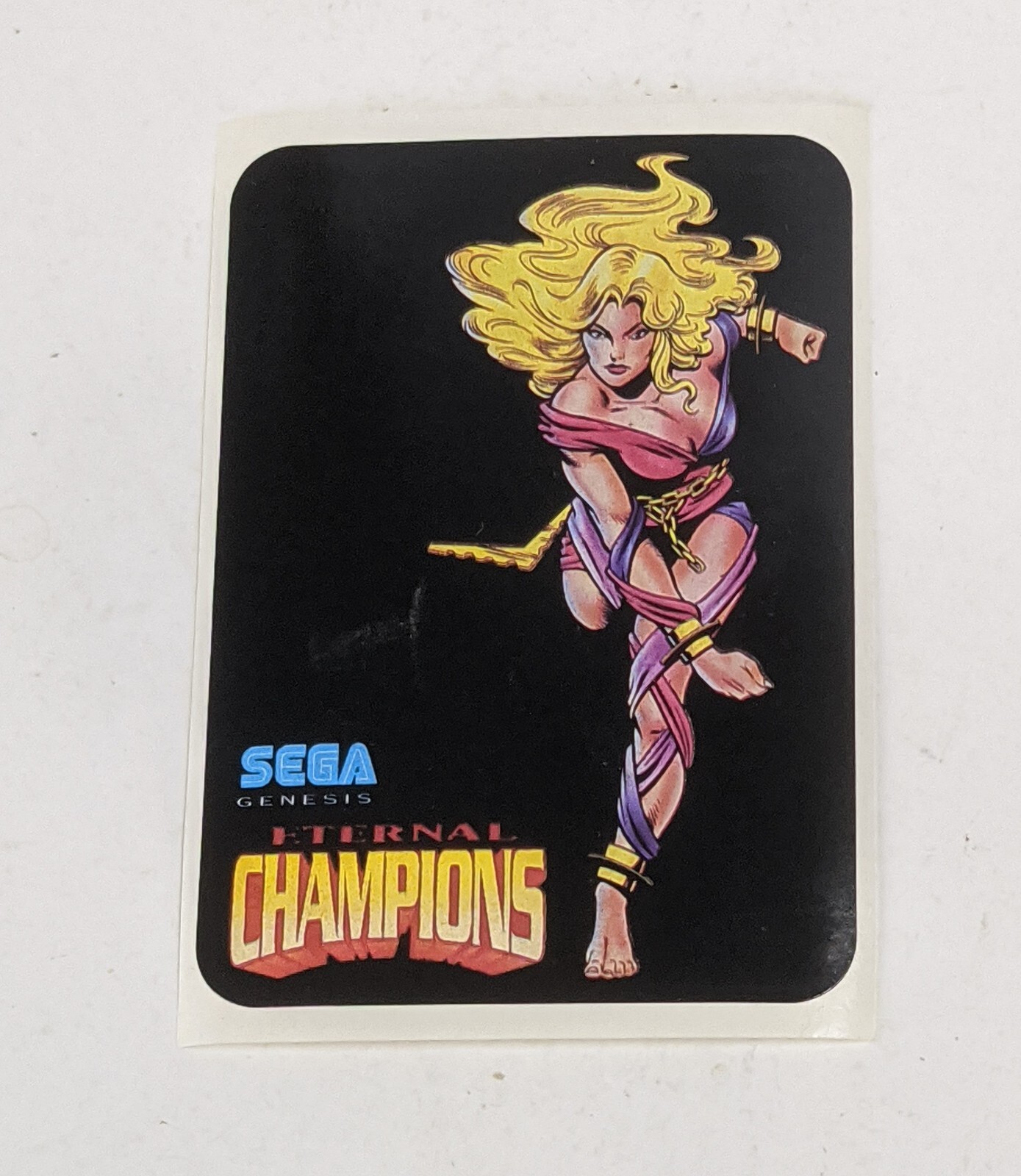 1990\'s Sega Genesis Jetta Maxx Promo Sticker Bio Card Eternal Champions