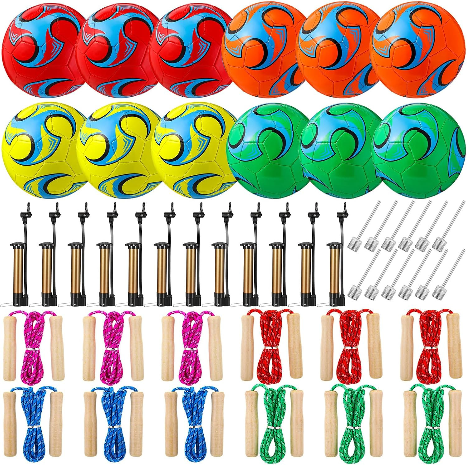 12 Sets Operation Christmas Deflated Soccer Ball Bulk with Pump Jump Rope, Bulk 12 Sets Operation Christmas Deflated Soccer Ball Bulk with Pump Jump Rope, Bulk