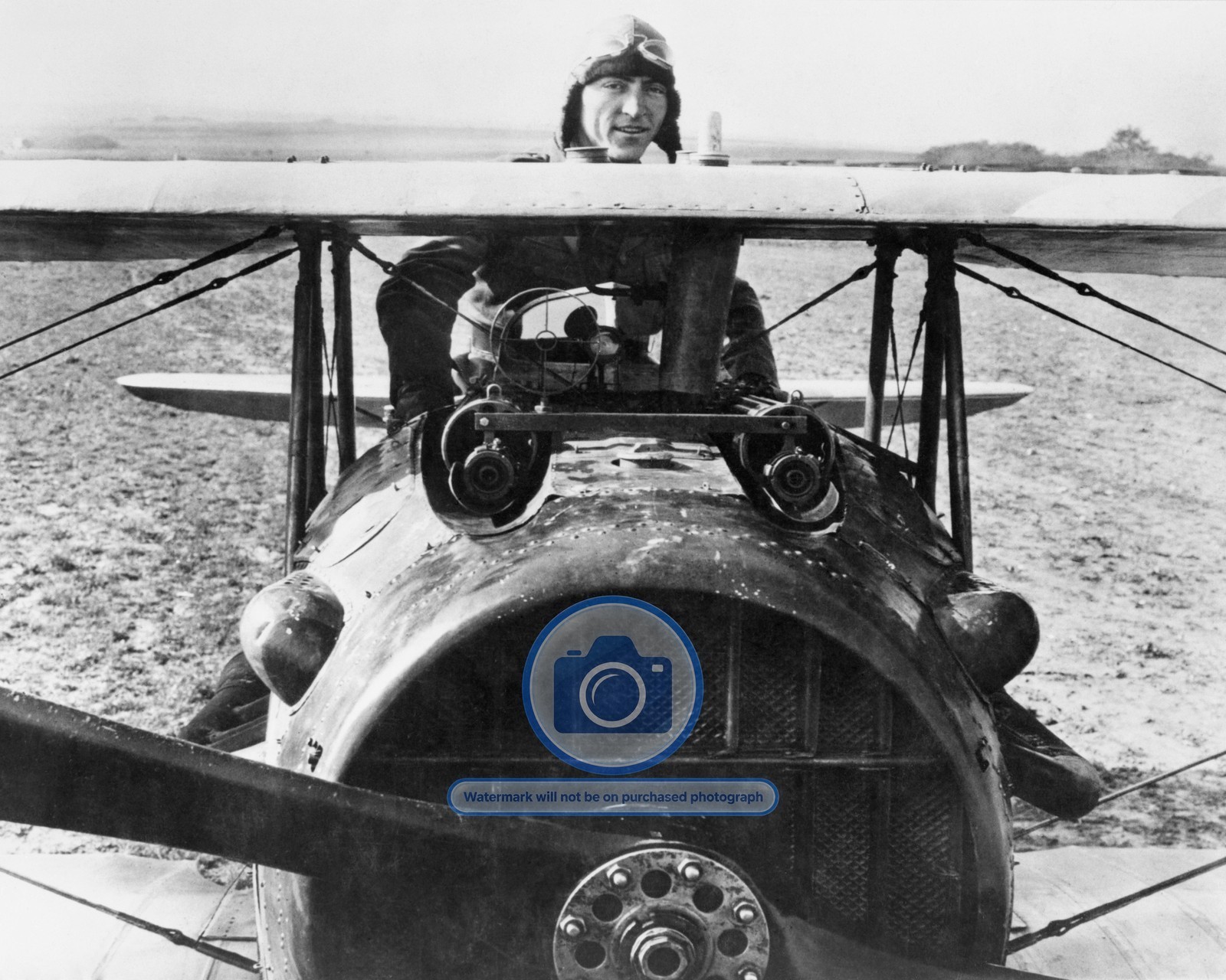 EDDIE RICKENBACKER IN SPAD COCKPIT WORLD WAR I 1918 8X10 PHOTO