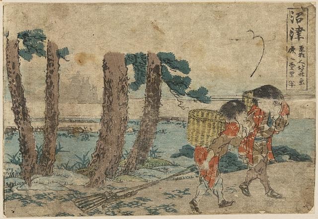 Photo:Numazu Japan Hokusai 1804 Ukiyo-e Clamming Women Tokaido Road