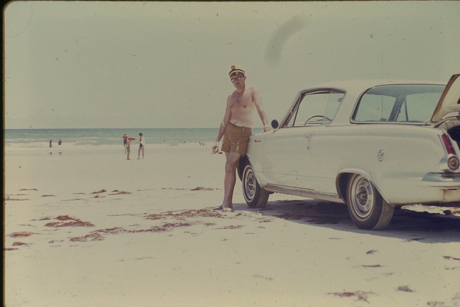 c1960's Agfachrome 35mm Slide Man Plymouth Barracuda Beach Ocean USA Car Window c1960's Agfachrome 35mm Slide Man Plymouth Barracuda Beach Ocean USA Car Window