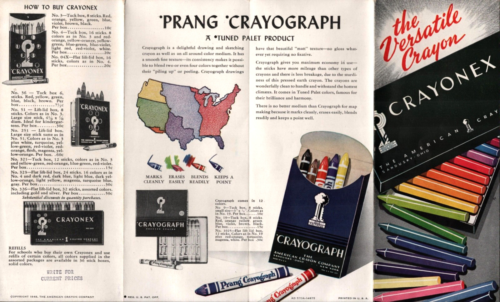 1948 American Crayon Company Crayonex Vintage Advertising Brochure Sandusky OH 1948 American Crayon Company Crayonex Vintage Advertising Brochure Sandusky OH