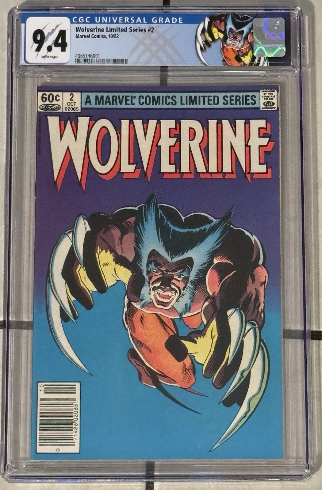  Wolverine Limited Series 2 CGC 9.4 Newsstand 1st yukio custom label white pages