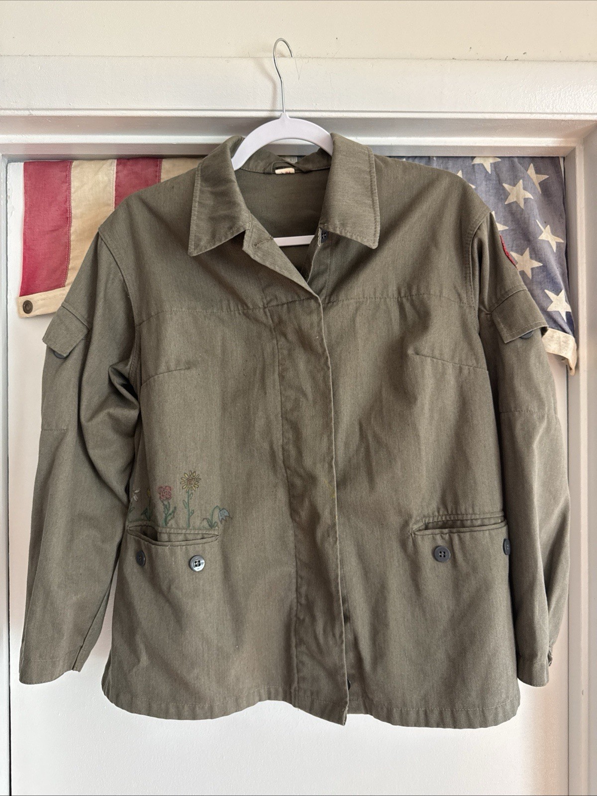 VTG East German Workers Militia Kampfgruppen Field Jacket/Shirt Women’s Lg/XL
