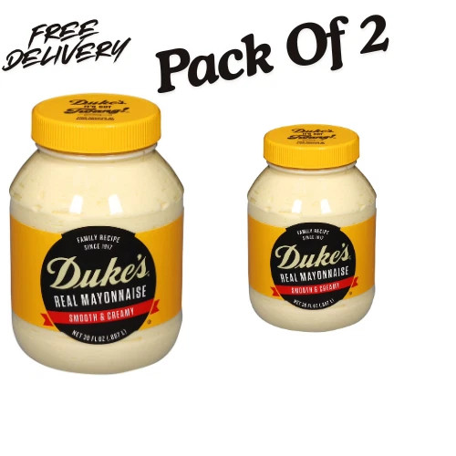 (2 pack) Duke's® Real Mayonnaise, 30 oz Jar, Smooth & Creamy Mayo (2 pack) Duke's® Real Mayonnaise, 30 oz Jar, Smooth & Creamy Mayo