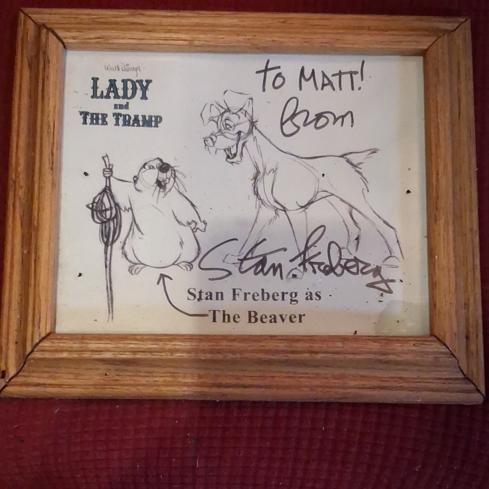 Walt Disney Lady and the Tramp Framed Print Stan Freberg as The Beaver