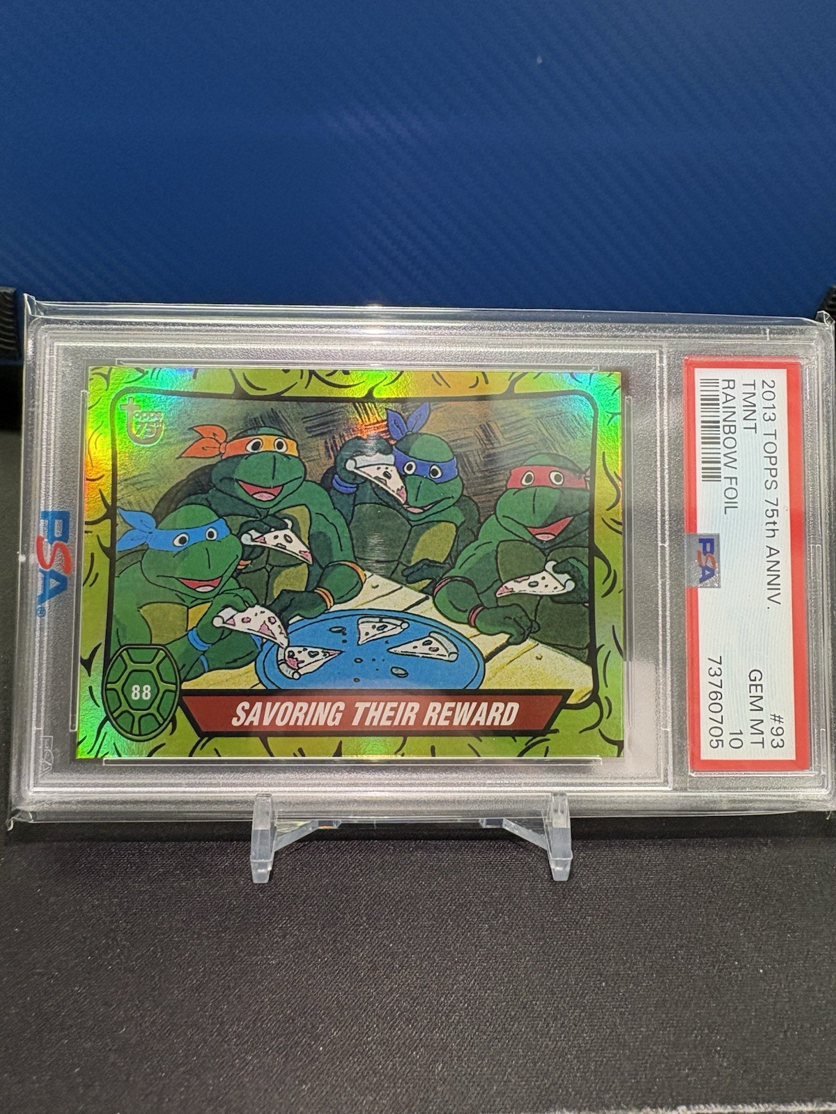 2013 Topps 75th Anniversary Rainbow Foil #93 TMNT PSA 10 POP 3 2013 Topps 75th Anniversary Rainbow Foil #93 TMNT PSA 10 POP 3