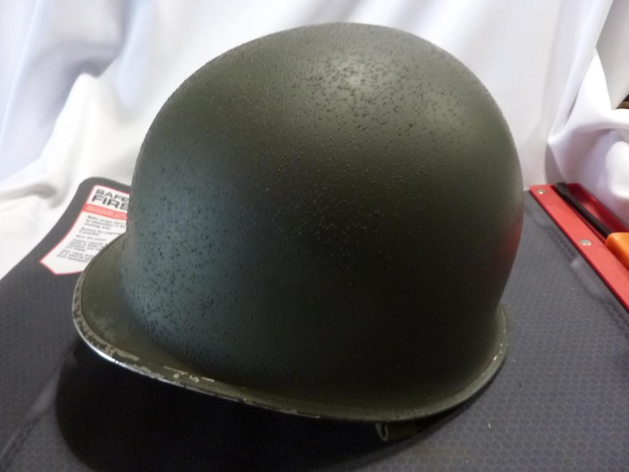 1943 WW2 US M-1 FRONT SEAM SWIVEL BALE STEEL HELMET NO LINER - 
