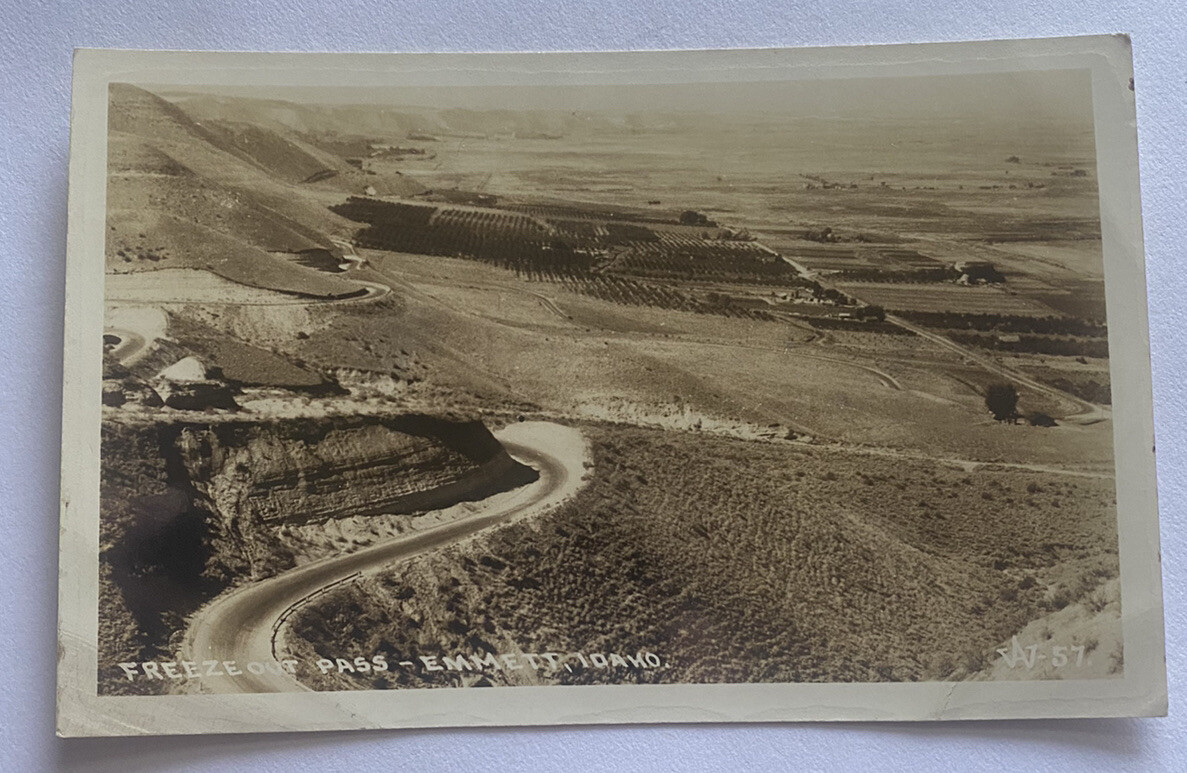 Vintage RPPC Real Photo Postcard c1930s ~ Freeze Out Pass ~ Emmett, Idaho ID