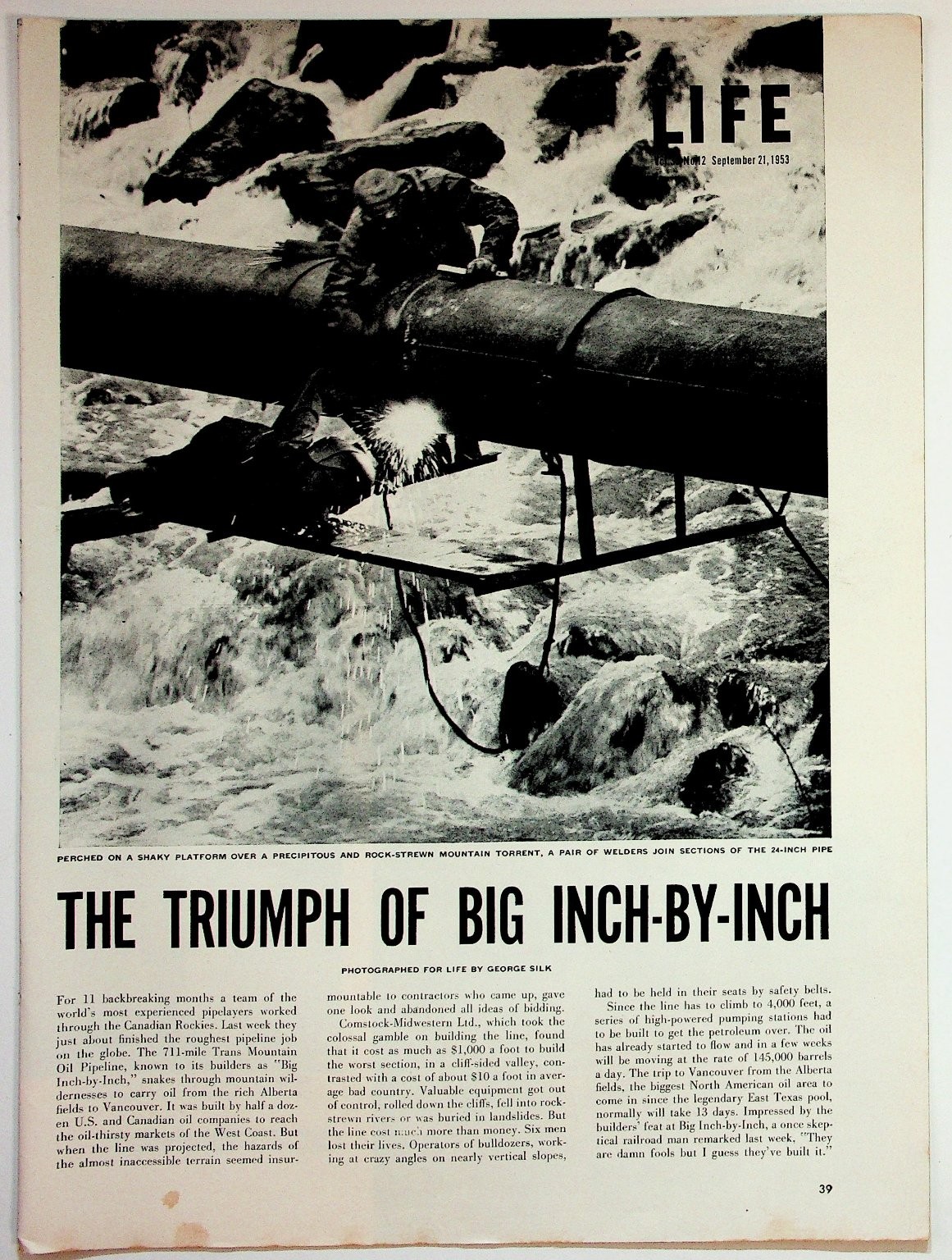 LIFE Magazine 1953 Big Inch-By-Inch Pipeline Article Print Vintage Photos LIFE Magazine 1953 Big Inch-By-Inch Pipeline Article Print Vintage Photos