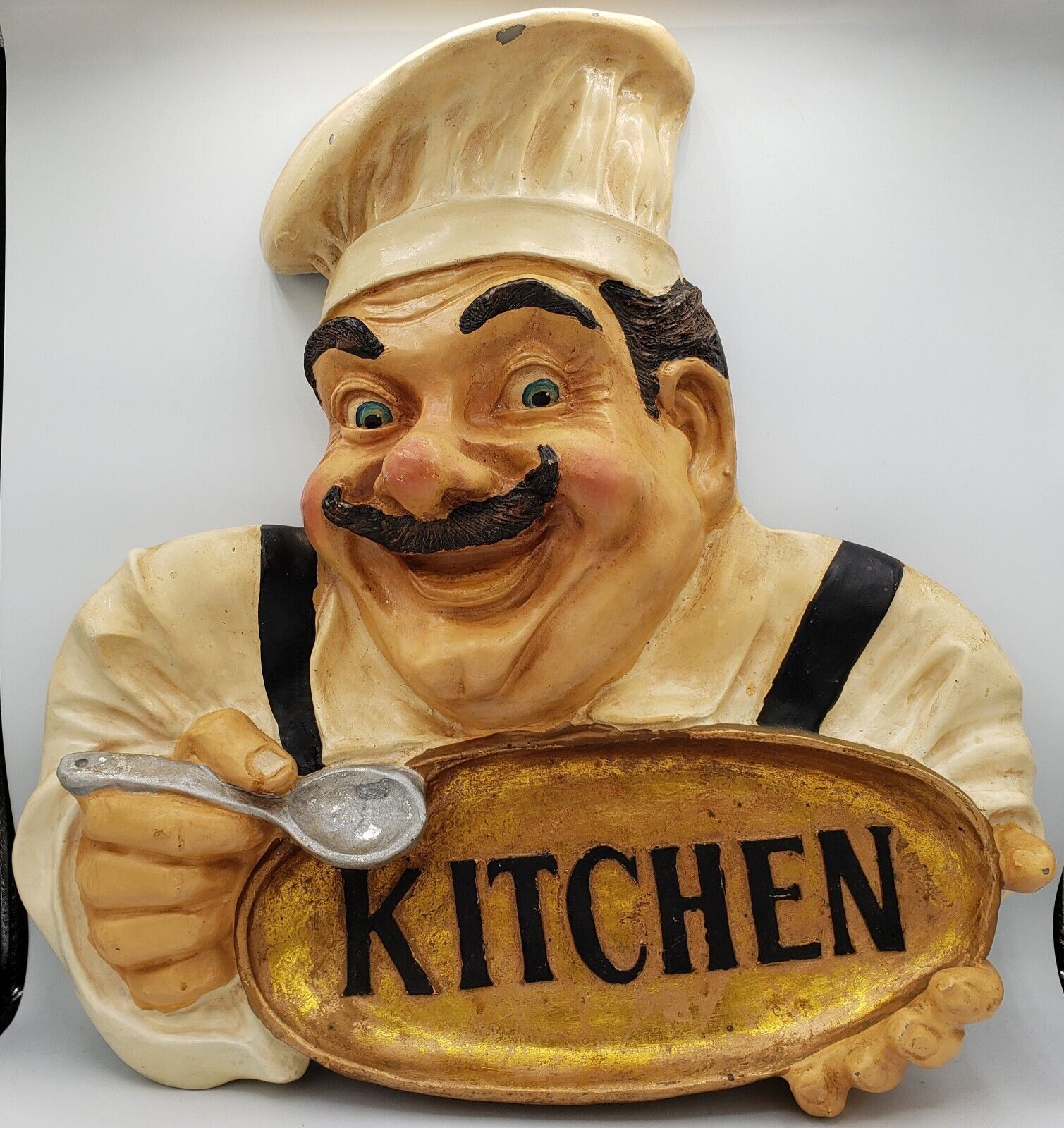 Vintage Kitchen Welcoming Italian Chef Wall Plaque Restaurant Pizza Shop Food