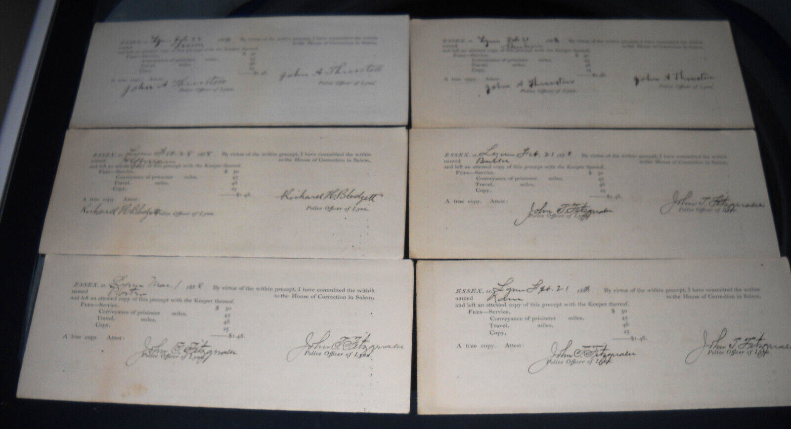 12 LOT RARE VINTAGE Ephemera ARREST WARRANT DRUNK 1800S LYNN COURT MASSACHUSETTS