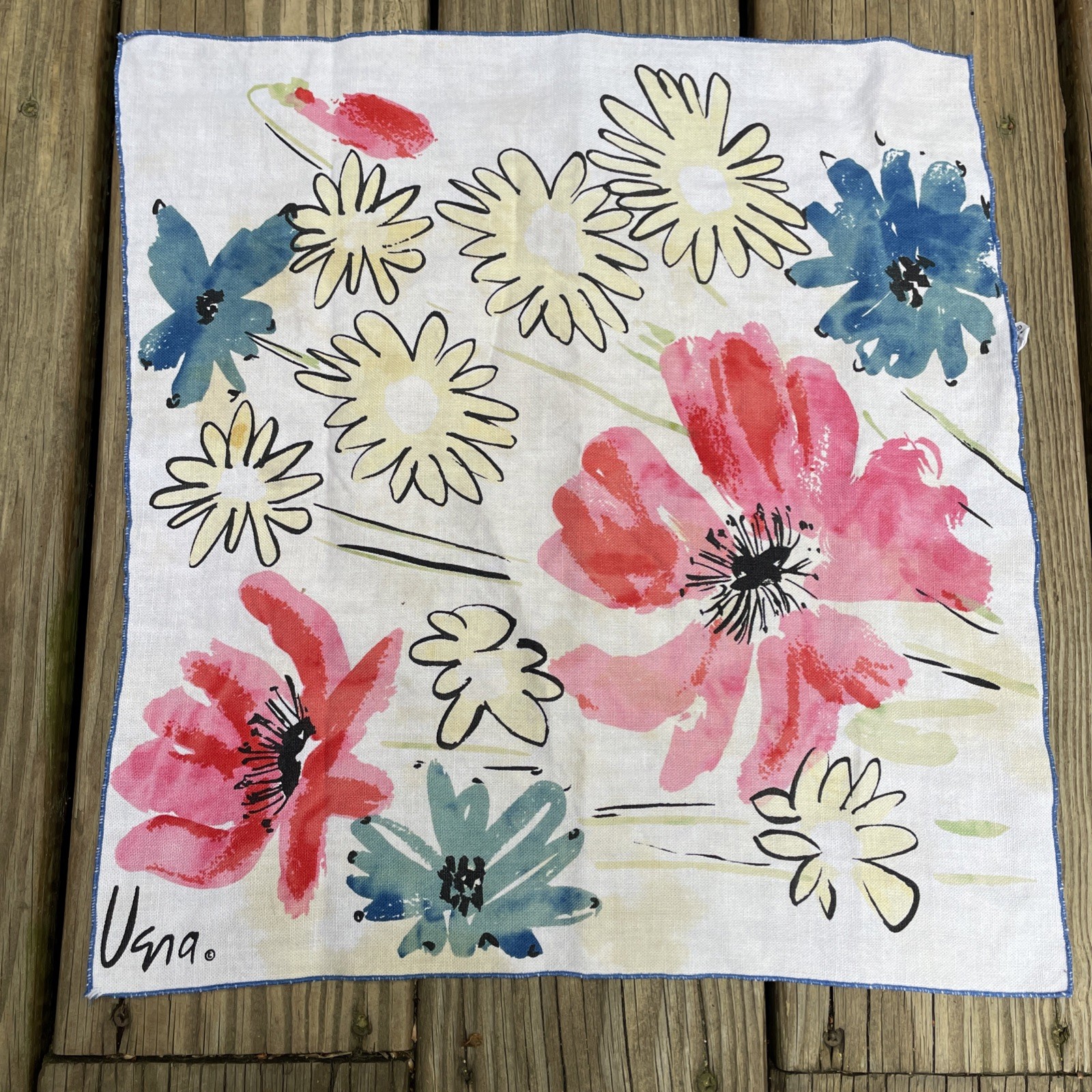 VNTG 1970s Vera Neumann Napkin~ Floral Abstract For Replacement Or Add To A Set VNTG 1970s Vera Neumann Napkin~ Floral Abstract For Replacement Or Add To A Set
