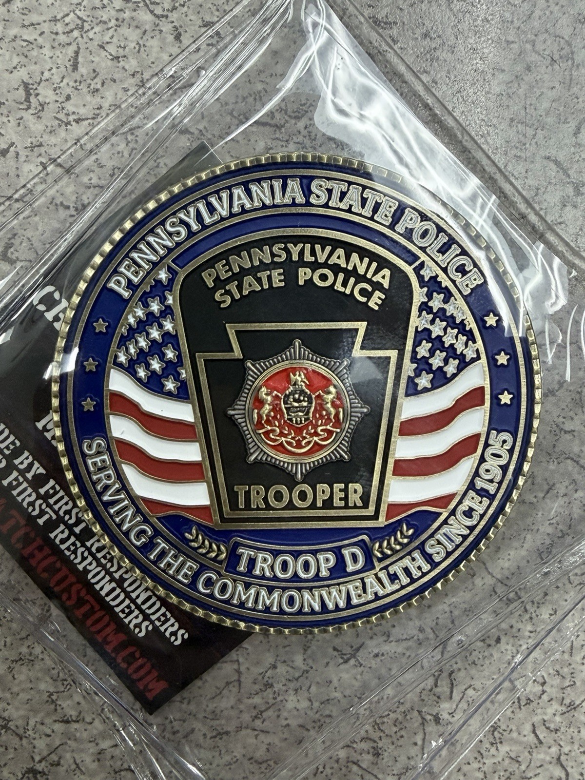 PA State Police Troop D 250th Anniversary Challenge Coin